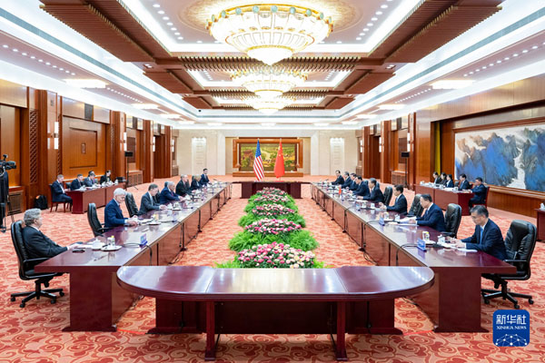 趙樂際會(huì)見美國國會(huì)參議院多數(shù)黨領(lǐng)袖舒默一行